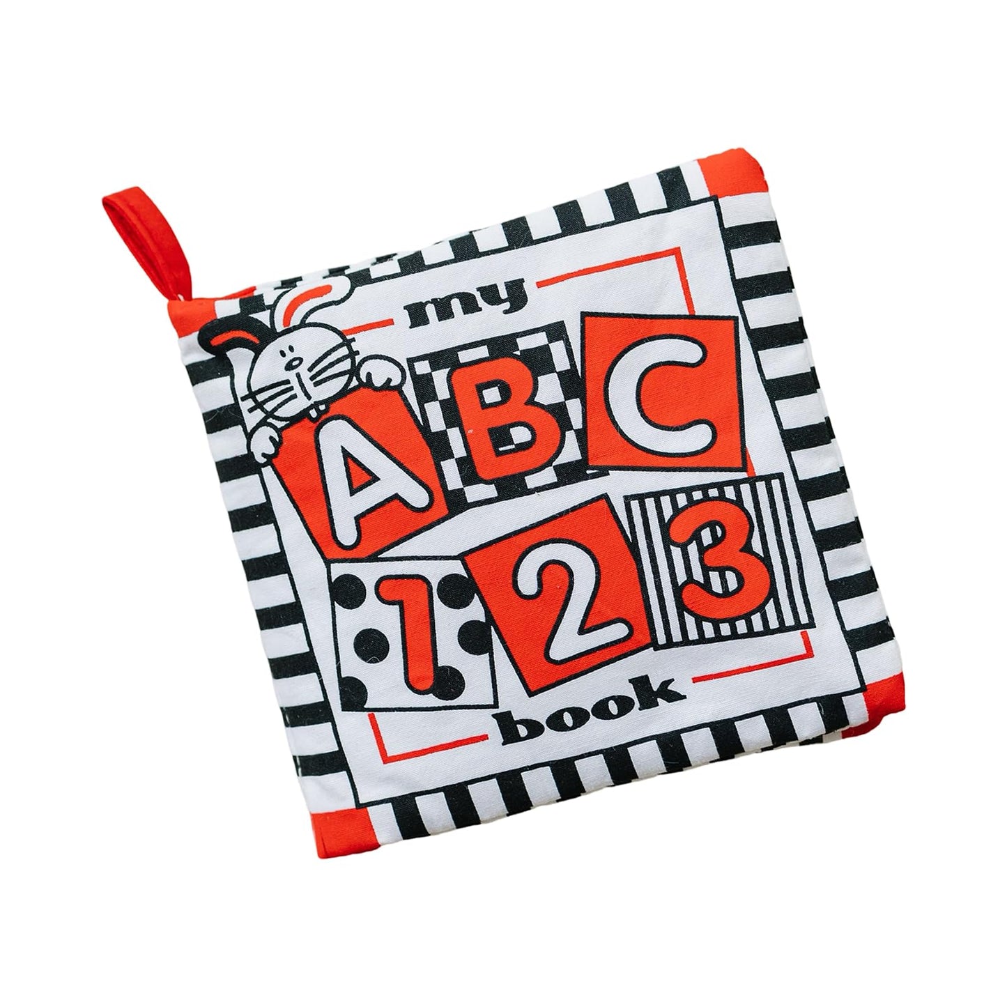 Babys First Soft Sensory Cloth Book with Alphabet & Numbers in High Contrast Colors for Infant and Baby