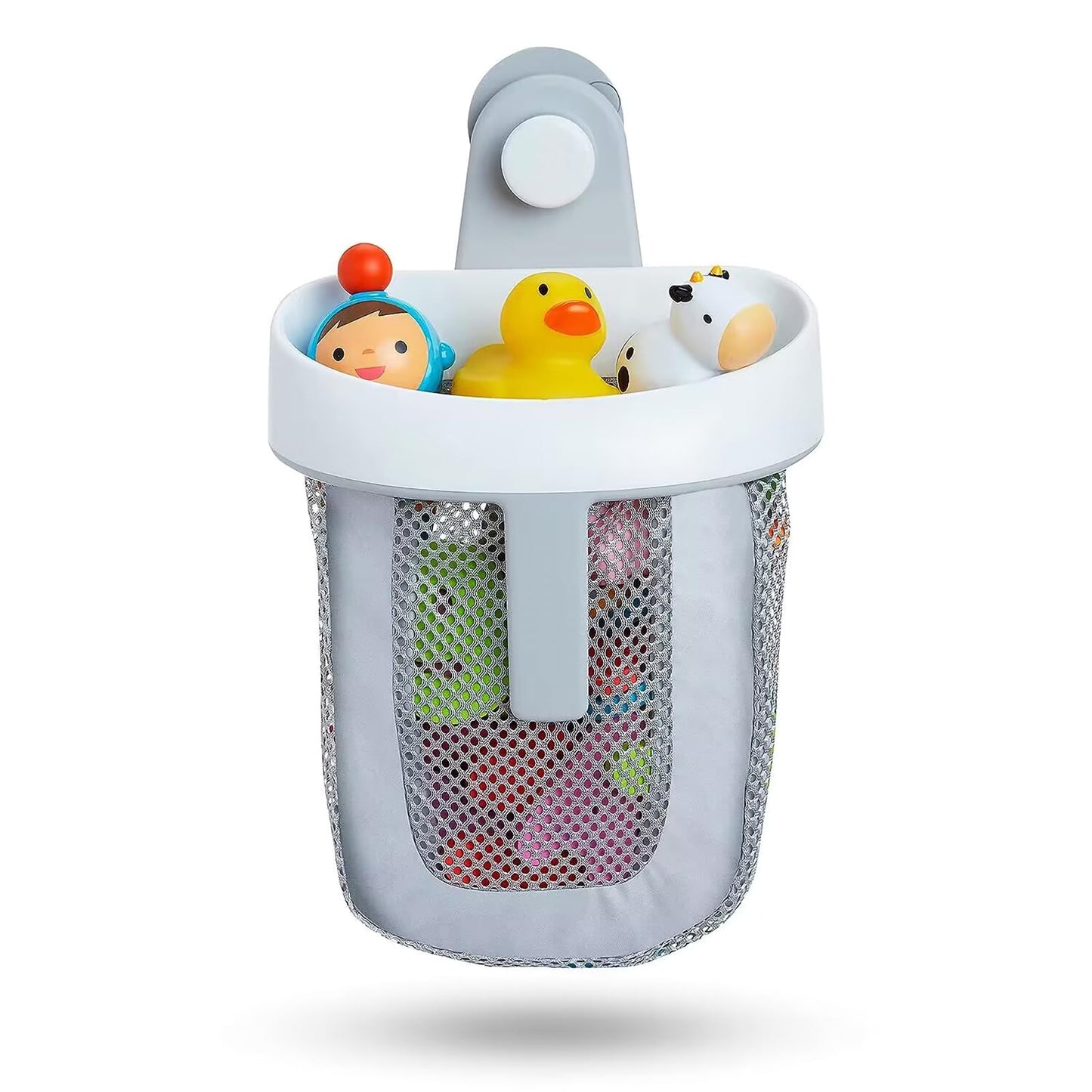 Bebamour Bath Toy Storage with Quick Drying Mesh Baby Bath Toy Organizer Large Capacity Bath Toy Holder Bath Toy Storage for Tub Grey