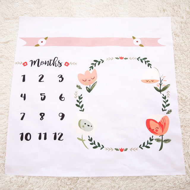 Baby Milestone Blanket – Monthly Growth Photo Keepsake