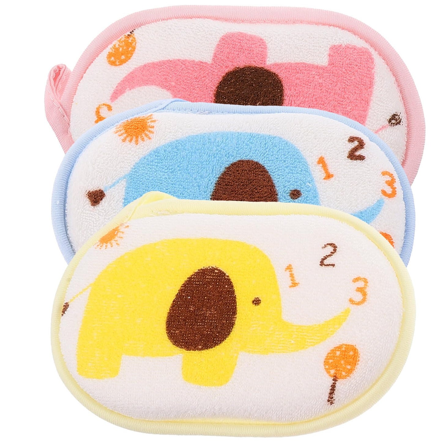FOMIYES 3pcs Bath Scrubber Baby Bath Cushion Bath Sponge Baby Bath Pad Loofah Sponge Bath Sponges for Shower Bath Towel Body Wash Foam Brush Cartoon Bath Brush Child Bath Mat for Kids