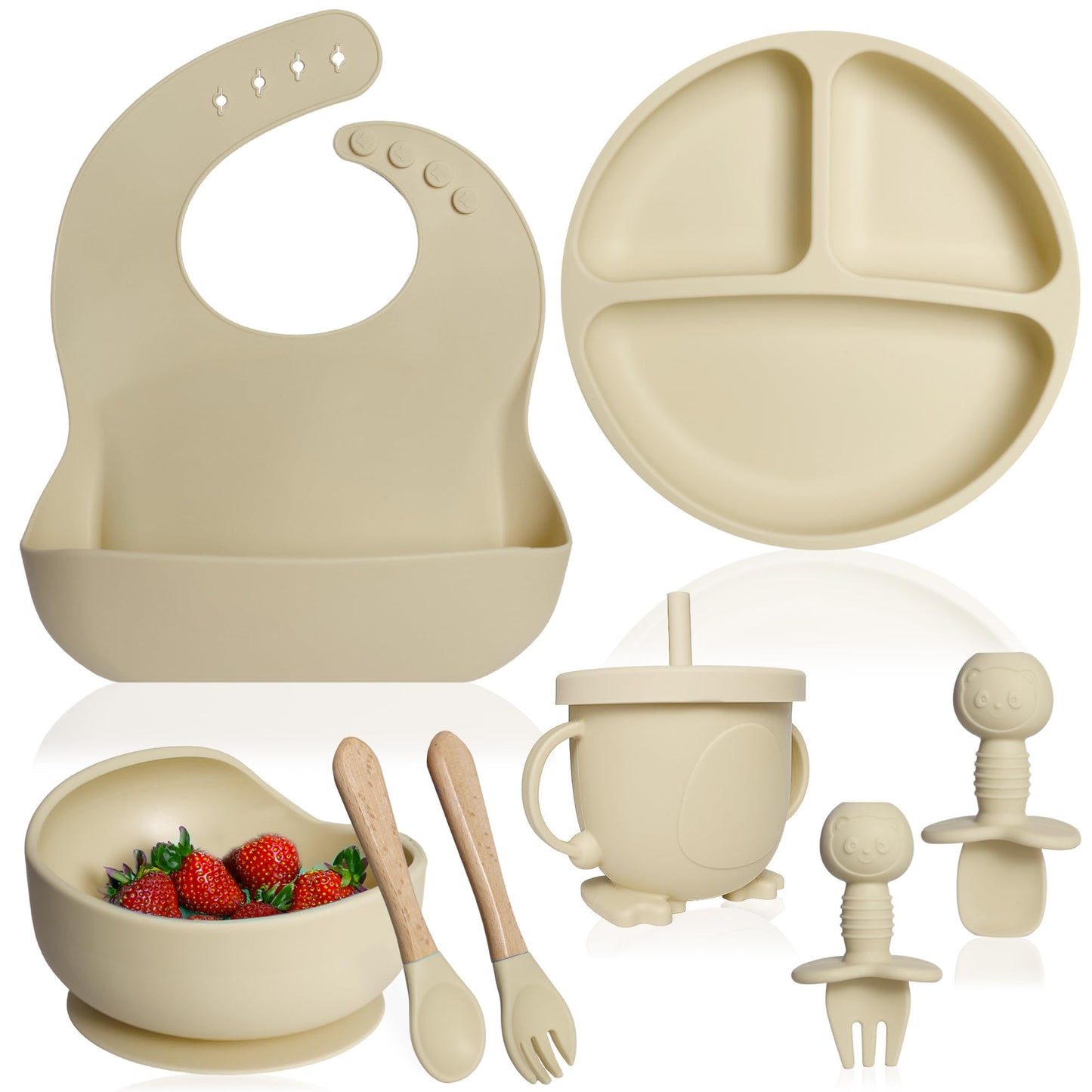 8-Piece Silicone Baby Feeding Set