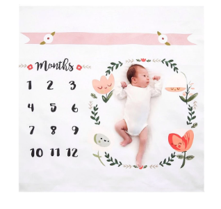 Baby Milestone Blanket – Monthly Growth Photo Keepsake