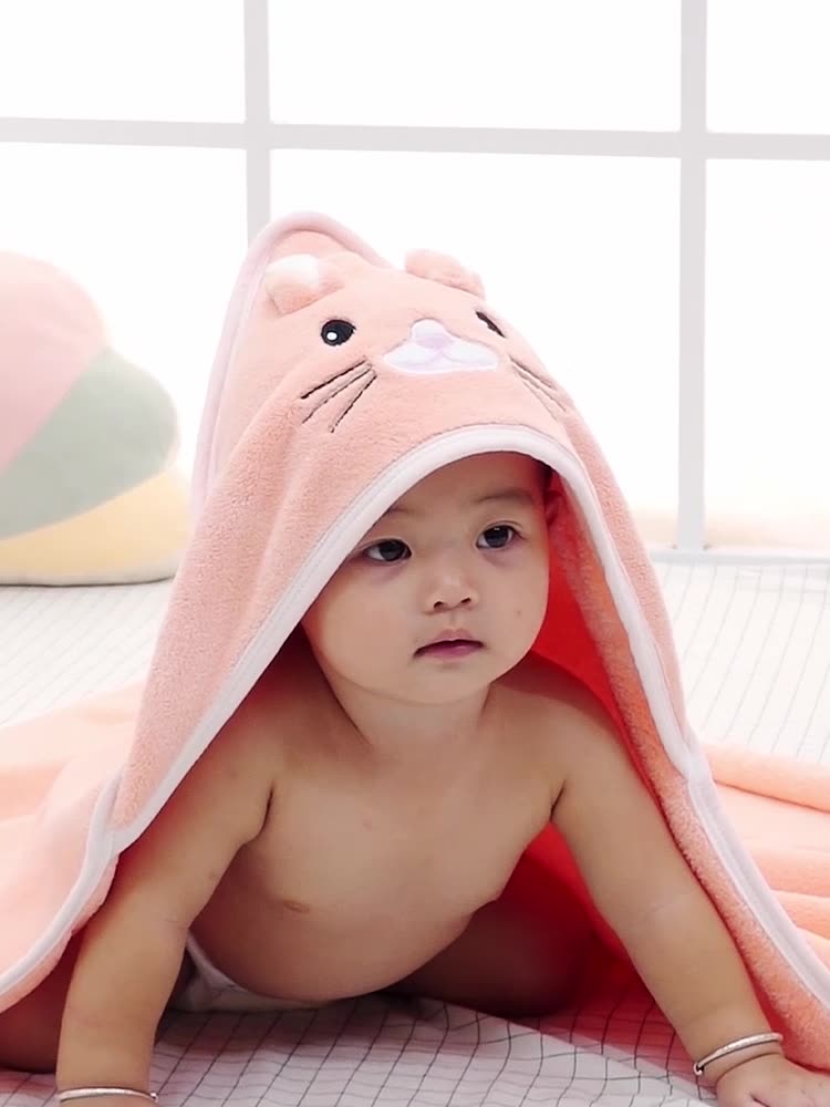CuddleSoft Baby Hooded Bath Towel – Cute Animal Design
