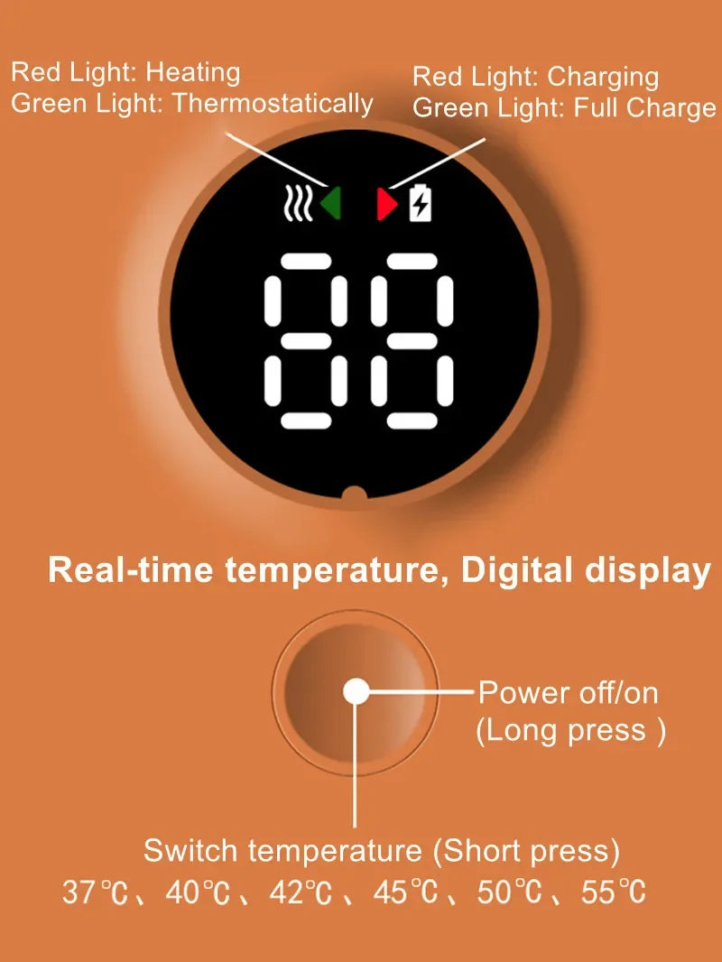 Smart Portable Bottle Warmer| USB Rechargeable with Temperature Display