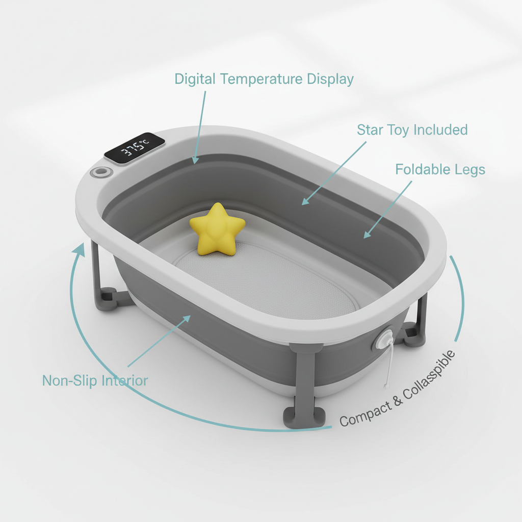 Baby Bath Feature Infographic