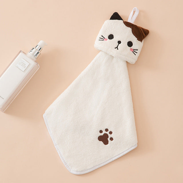 Cartoon Absorbent Hand Towel for Kids' Bathroom Decor