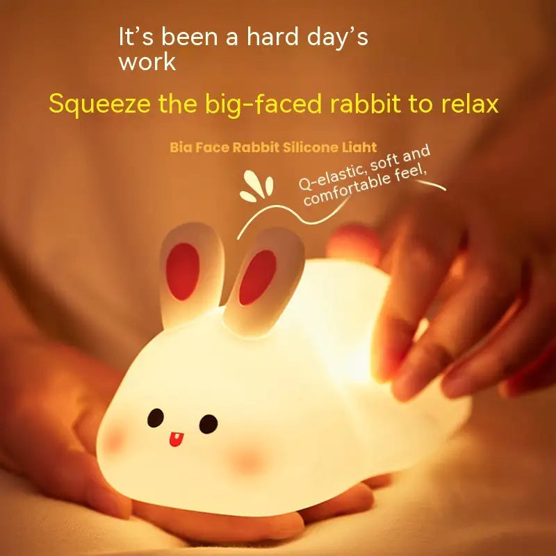 Cute Bunny LED Night Light – Touch Sensor Nursery Lamp