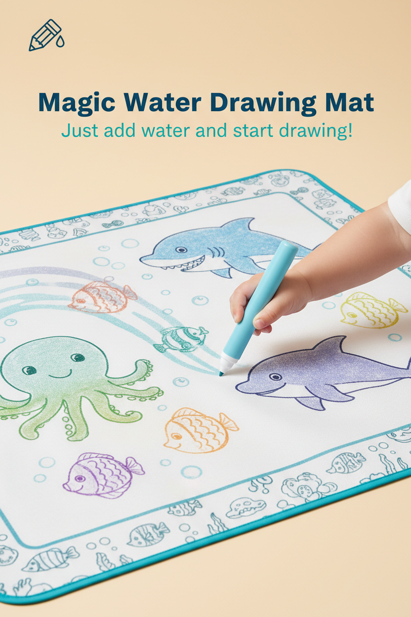 Magic Water Drawing Mat Instructional Image